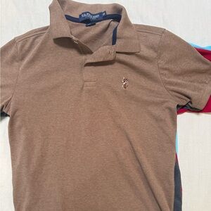 U.S. Polo Assn. Brown Polo Shirt with Embroidered Player Logo
